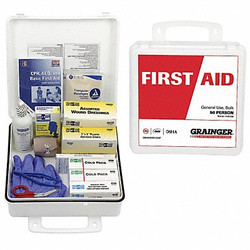 Sim Supply First Aid Kit w/House,195pcs,3x10",WHT  54625