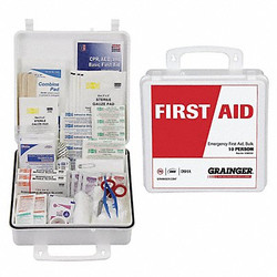 Sim Supply First Aid Kit w/House,133pcs,3x10",WHT  54551