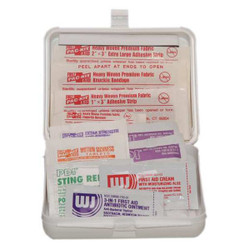 Sim Supply FirstAidKit w/House,32pcs,1.25x3.25",WHT  54602