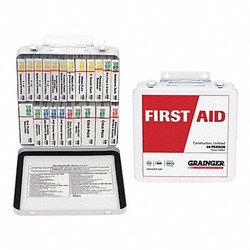 Sim Supply First Aid Kit w/House,163pcs,3x10",WHT  54580