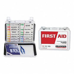 Sim Supply First Aid Kit w/House,110pcs,3x7",WHT  54581
