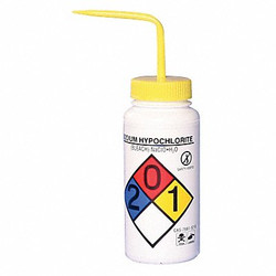 Sp Scienceware Wash Bottle,Std,16 oz, Bleach,Yellow,PK4 F11816-0015