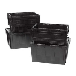 Orbis Attached Lid Container,Black,Solid,HDPE FP243 Black Recycled