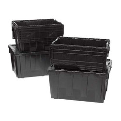 Orbis Attached Lid Container,Black,Solid,HDPE FP182 Black Recycled