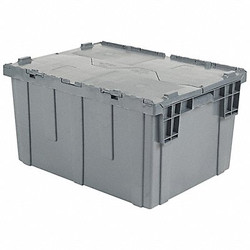 Orbis Attached Lid Container,Gray,Solid,HDPE FP403 Gray