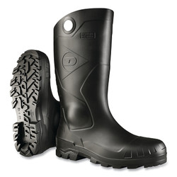 Chesapeake Rubber Boots, Steel Toe, Unisex 12, 16 in Boot, PVC, Black
