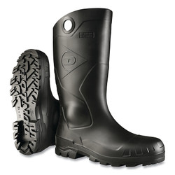 Chesapeake Rubber Boots, Plain Toe, Unisex 8, 16 in Boot, PVC, Black