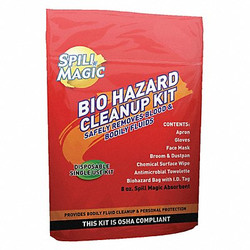 Spill Magic Biohazard Clean Up Kit,White,4" L SM-BIOHAZARD