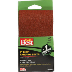 Do it Best 3 In. x 24 In. 40 Grit Heav-Duty Sanding Belt (2-Pack) 380563