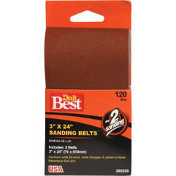Do it Best 3 In. x 24 In. 120 Grit Heavy-Duty Sanding Belt (2-Pack) 380539GA