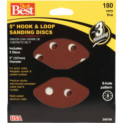 SIM Supply, Inc. 5pk 5" 180g Sanding Disc 349194GA