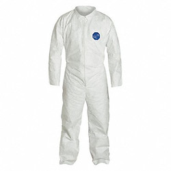 Dupont Collared Coverall,Elastic,White,M,PK25 TY120SWHMD0025NF