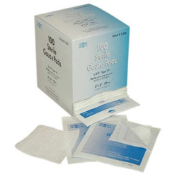 First Aid Only Gauze Pad,White,3"L,3"W,PK100 3-202