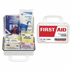 Sim Supply First Aid Kit w/House,74pcs,3x8",WHT  54623