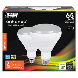 Feit Electric LED,9.4 W,BR40,Medium Screw (E26),PK2 BR40DM/927CA/2