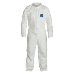 Dupont Collared Coverall,Elastic,White,XL,PK25  TY120SWHXL0025NF