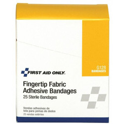 First Aid Only Fingertip Bandages,2"x1.75",Fabric,PK25 G128