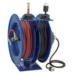 Coxreels Dual Hose Reel,Spring,3/8 in MNPT,50 ft C-L350-5012-A