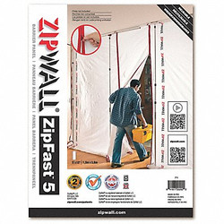 Zipwall Barrier Panel,5ftLx12ftH,White ZF5