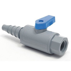 Sim Supply PVC Ball Valve,Inline,FNPT x Barb,1/4 in  PVC 638-TB4F-F