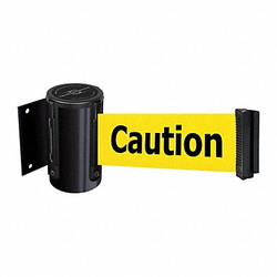 Tensabarrier Belt Barrier, Black,Belt Color Yellow 896-STD-33-STD-NO-YAX-C
