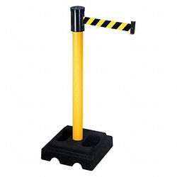 Retracta-Belt Barrier Post with Belt,40 In. H,15 ft. L 322PYW-BYD