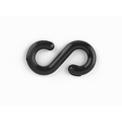 Mr. Chain S-Hook,1-1/2 In.,Black,Acetal,PK10 30303-10