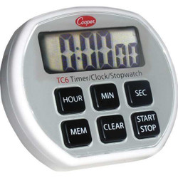 Cooper-Atkins Timer/Clock/Stopwatch,6Button,3A Battery  TC6-0-8