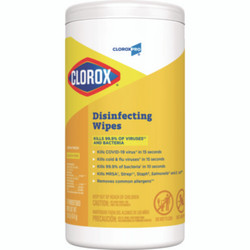 Clorox® Disinfecting Wipes, 1-Ply, 7 x 8, Lemon Fresh, White, 75/Canister 15948