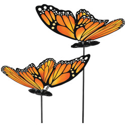 Exhart WindyWings 16 In. H. Plastic Monarch Butterfly Garden Stake Pack of 24