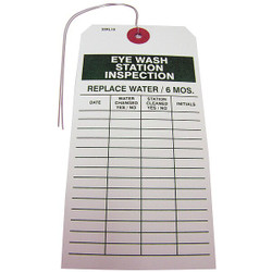 Manufacturer Varies Eye Wash Station Inspection Tag,PK25 32KL10