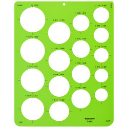 Westcott Stencil/Drawing Template,Circle Arrw,PVC T-801