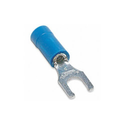 Sta-Kon Fork Terminal,Tin,Copper,Blue,PK100 14RB-6FL