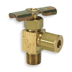 Weatherhead Needle Valve,Angled,Brass,1/4 x 3/8 In. A6860