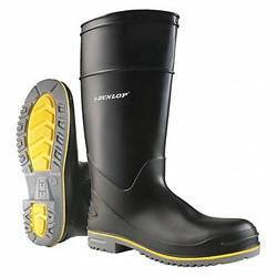 Dunlop Rubber Boot,Men's,14,Knee,Black,PR 8990400