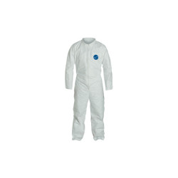 Tyvek 400 Coverall, Serged Seams, Collar, Elastic Waist, Open Wrists/Ankles, Front Zipper, Storm Flap, White, 3X-Large