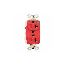 Hubbell Receptacle,Red,20 A,2P3W,Back; Side,1PK HBL8300RED