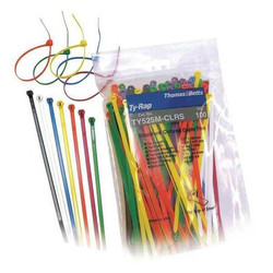 Ty-Rap Cable Tie Kit,Assorted,7.2 in,PK100 TY525M-CLRS