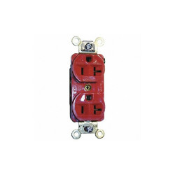 Hubbell Receptacle,Red,20 A,2P3W,Back; Side,1PK HBL5352R