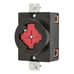 Hubbell Wiring Device-Kellems Lck Recept,30 A;Red;Thrmpl,NoNEMA,1Gng HBL20443