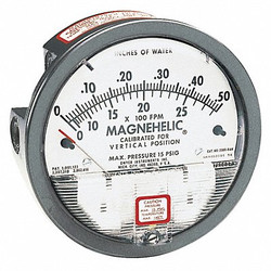 Dwyer Instruments Pressure Gauge,0 to 0.25 In H2O  2000-00AV