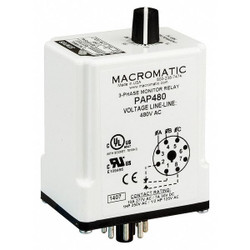 Macromatic Phase Monitor Relay,240VAC,Plug,SPDT PAP240