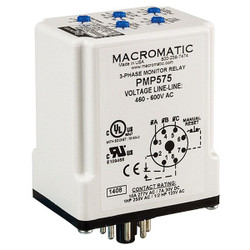 Macromatic Phase Monitor Relay,480-600VAC,Plug,SPDT PMP575