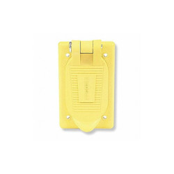 Hubbell Wiring Device-Kellems Weatherproof Cover,Vertical,Yellow HBL52CM21
