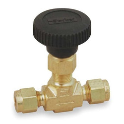 Parker Needle Valve,Straight,Brass,1/4 In.  4A-V4LN-B