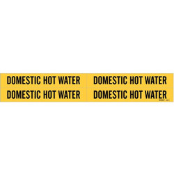 Brady Pipe Marker,Domestic Hot Water 7087-4