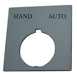 Eaton LegendPlate,HandAuto,Wht/Blk,Rectangular HT8SP39