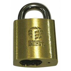 Best Keyed Padlock, 7/8 in,Rectangle,Gold  21B722L606