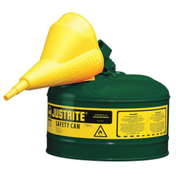 Justrite Type I Safety Can,2.5 gal,Green,11.5In H 7125410