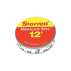 Starrett Measuring Stick,1/2"x12ft,3.6m,RightLeft SM412WMERL